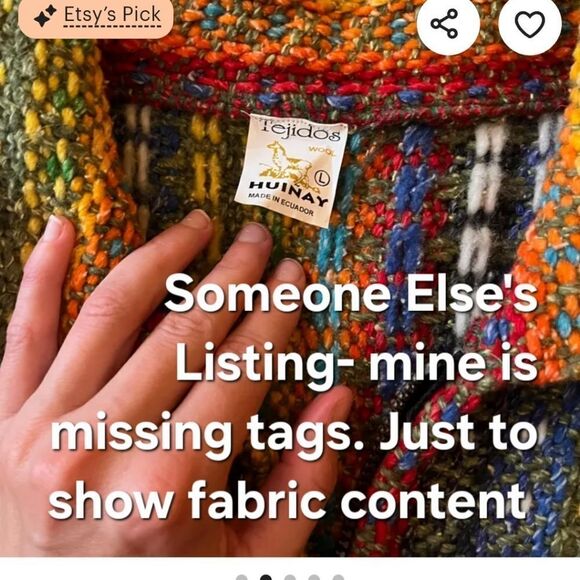 Vintage Hippie Wool Rainbow Woven Knit Full Zip Jacket Unisex 70s? - Picture 11 of 11